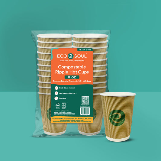 8oz Compostable Ripple Cups without lids