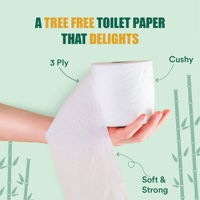 Bamboo 3ply Toilet Paper  - 300 Sheet Per Roll