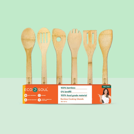 Set of 6 Bamboo Spatulas Chemical Free and Toxin Free