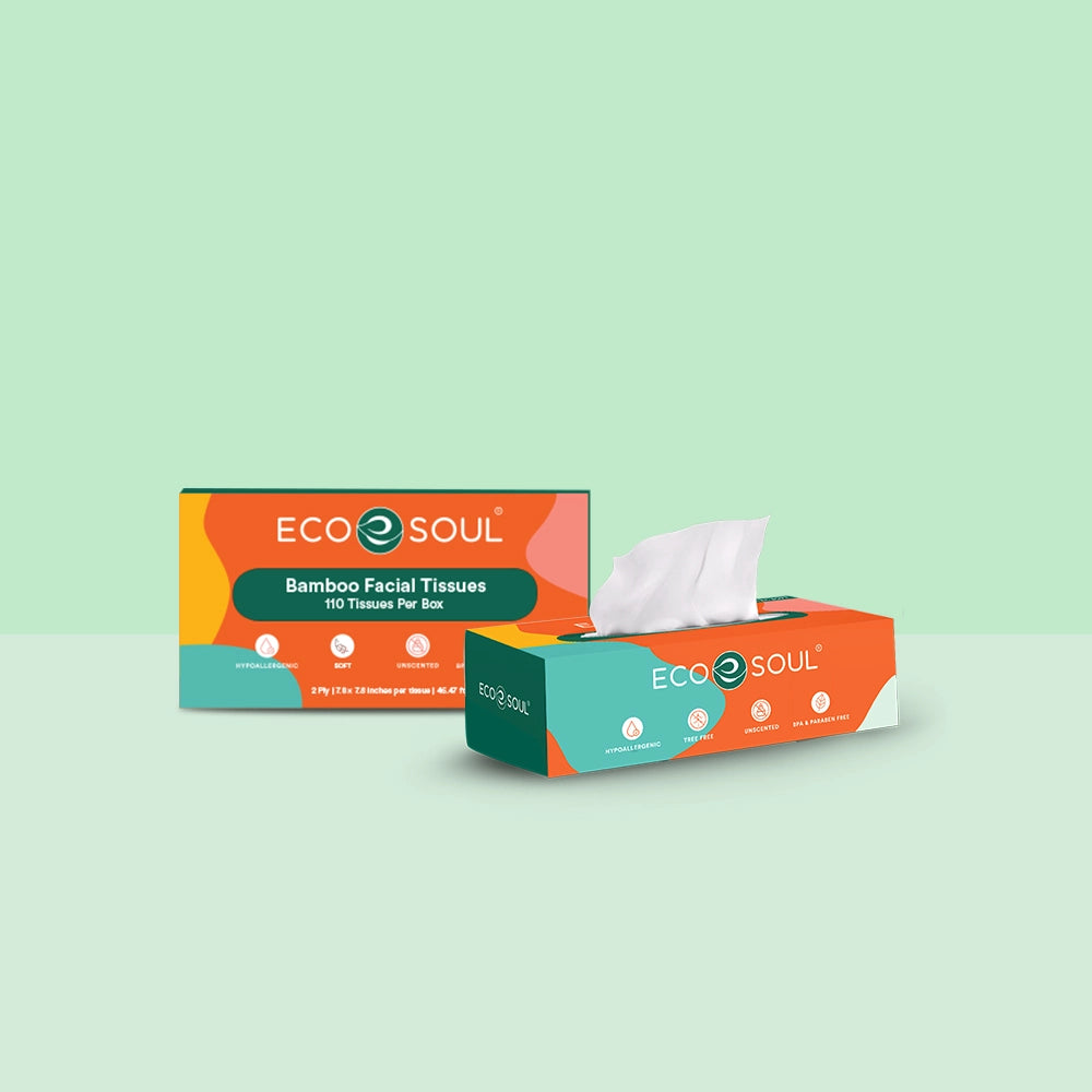 Bamboo 2 Ply Facial Tissues: Soft and sustainable tissues made from bamboo fibers. Gentle on the skin.