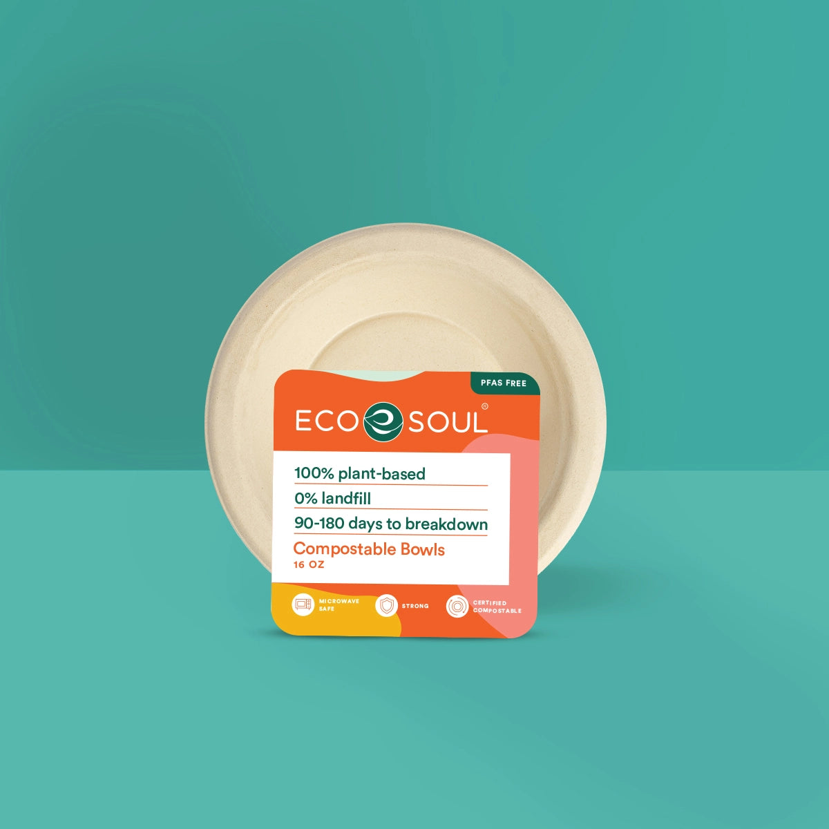 16oz compostable bowls made of bagasse