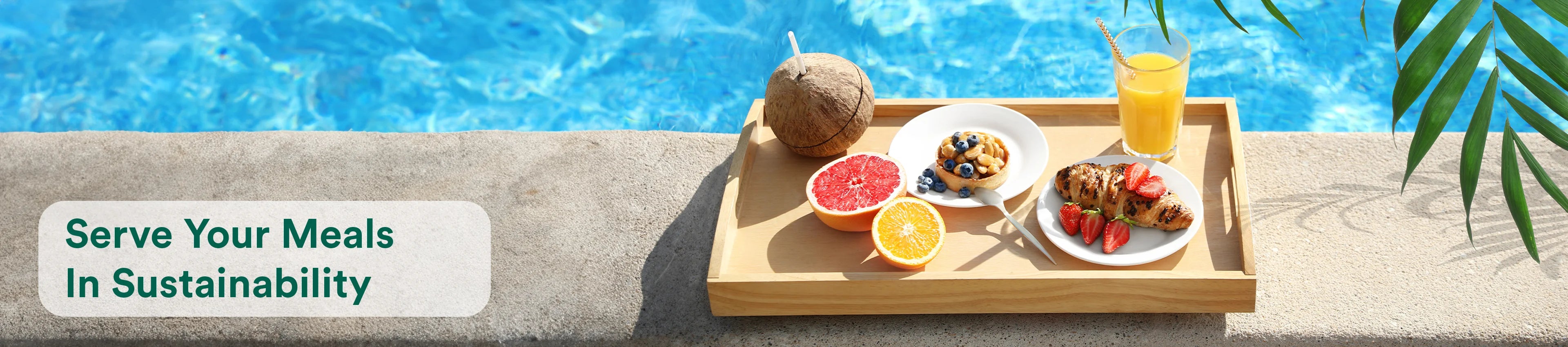 Stylish bamboo serving tray with handle