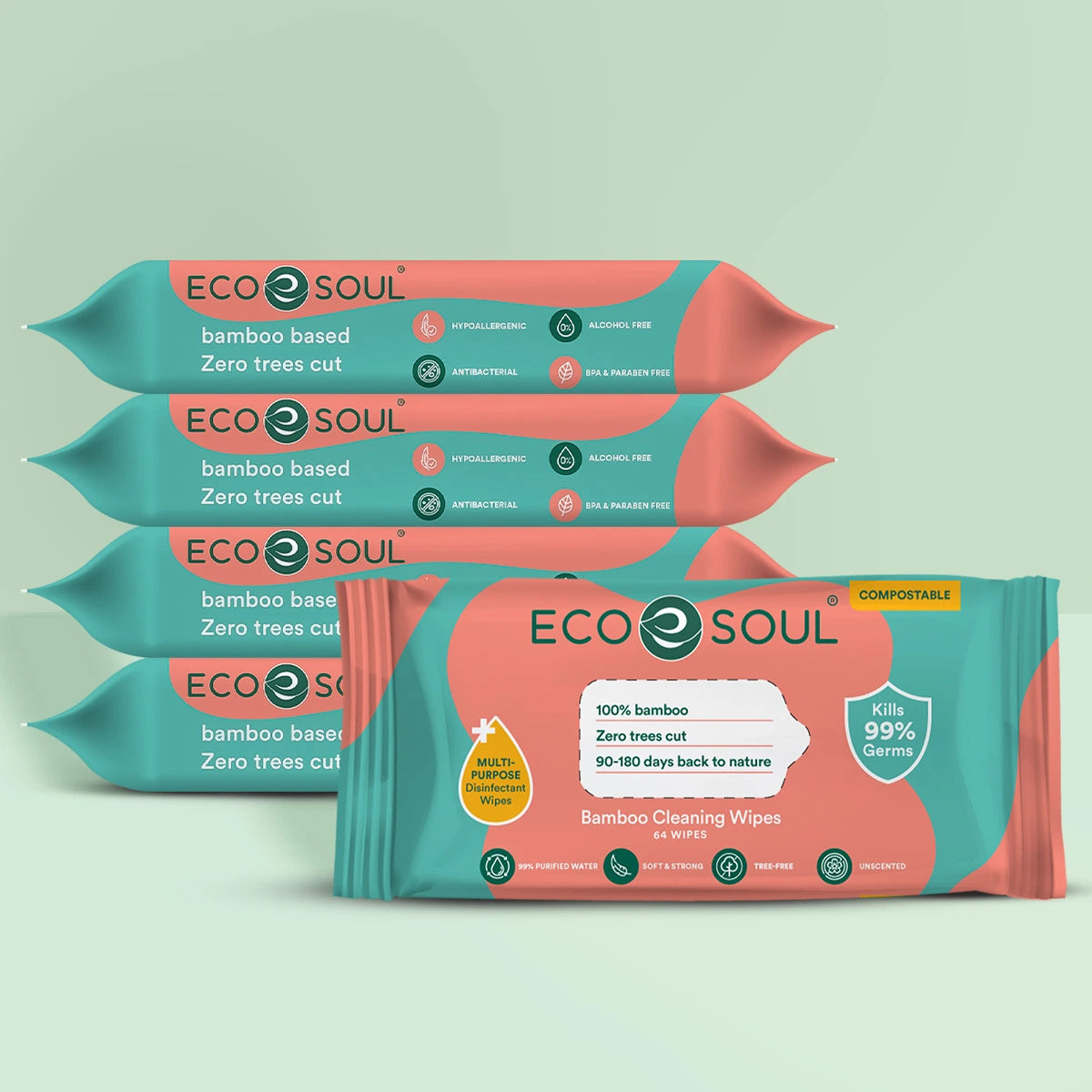 Ecosoul  Bamboo Premium Cleaning Wipes.