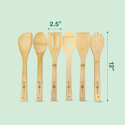 Ecofriendly Toxin Free Bamboo Spatula set of 6