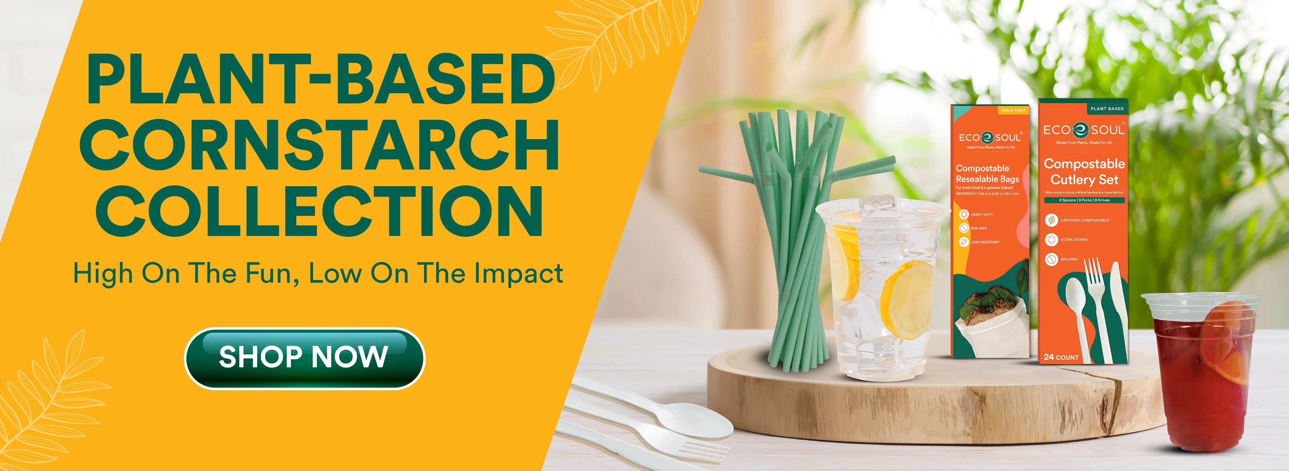 Plant-based cornstarch collection banner