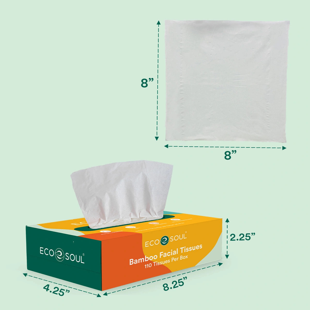 Eco-friendly Facial Tissue 110 Tissue Per Box Gentle for Skin