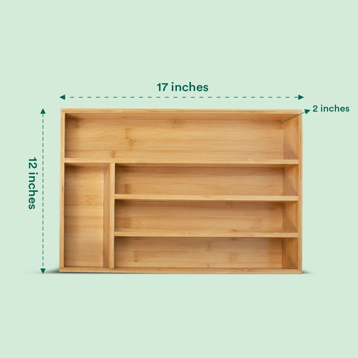 Bamboo Kitchen Drawer Organizer - 12" X 17"