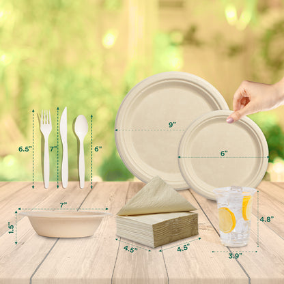 Round Compostable Dinnerware Set