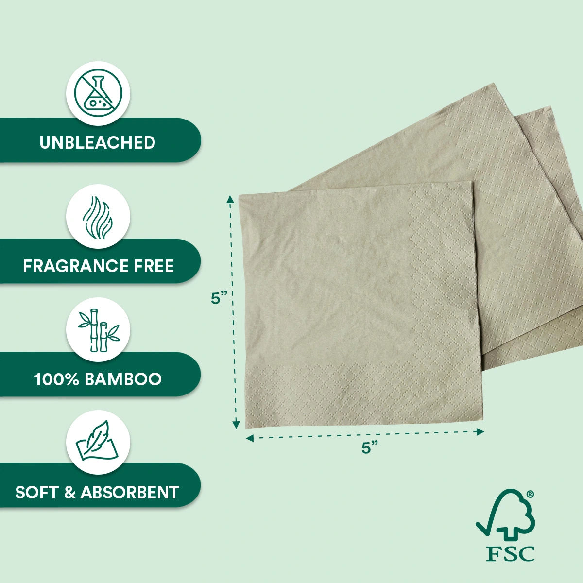 Eco-friendly Bamboo Paper Napkins soft and natural