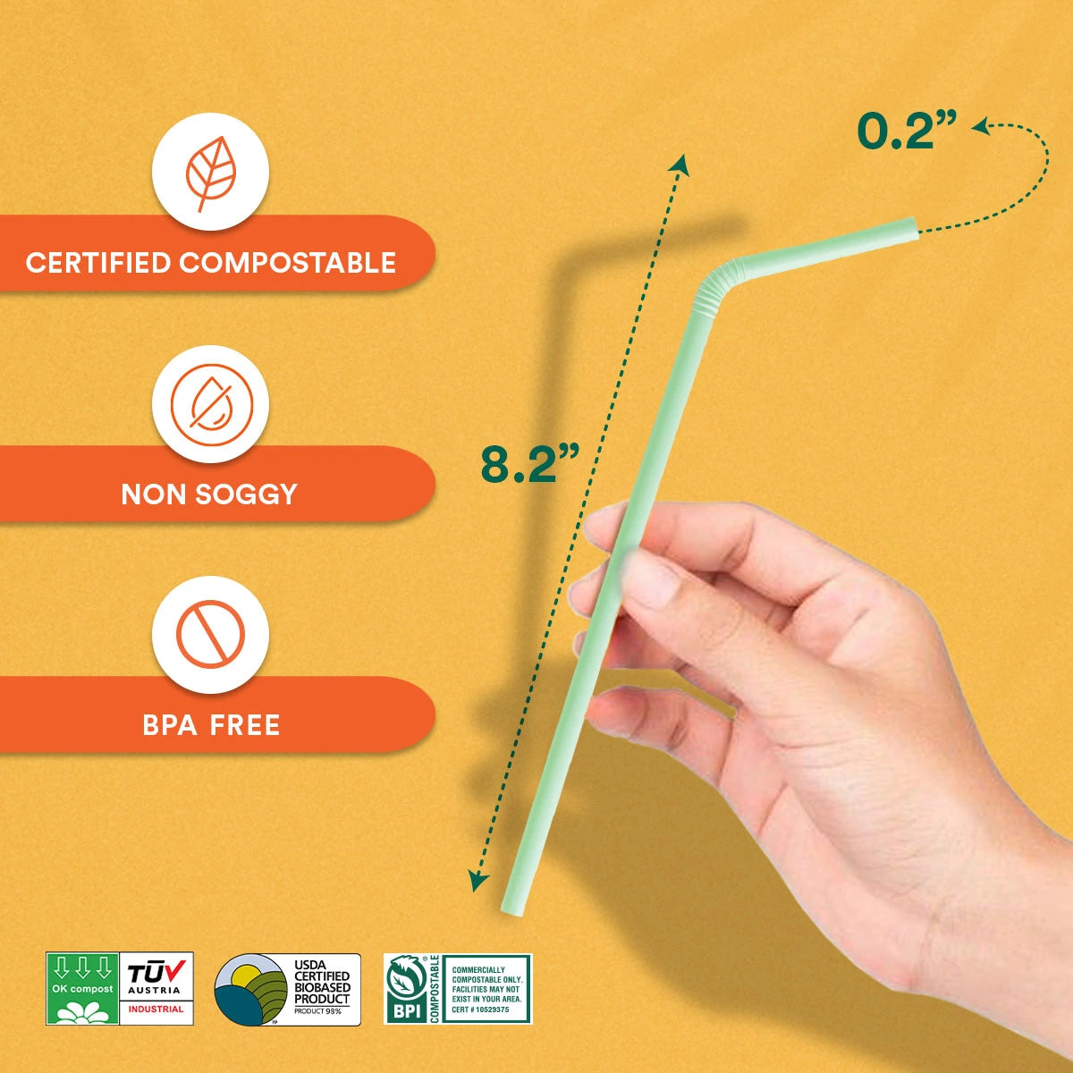 Compostable Bendable Straws