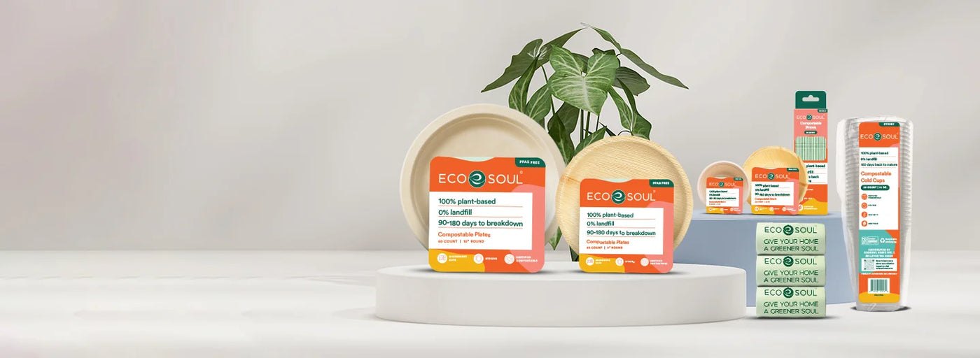 Eco Soul Compostable Round Plates 9 Inch