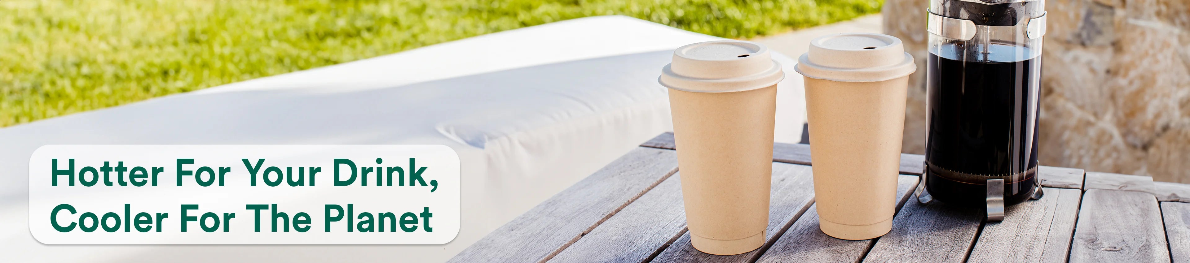 Compostable Hot Cups placed on a table