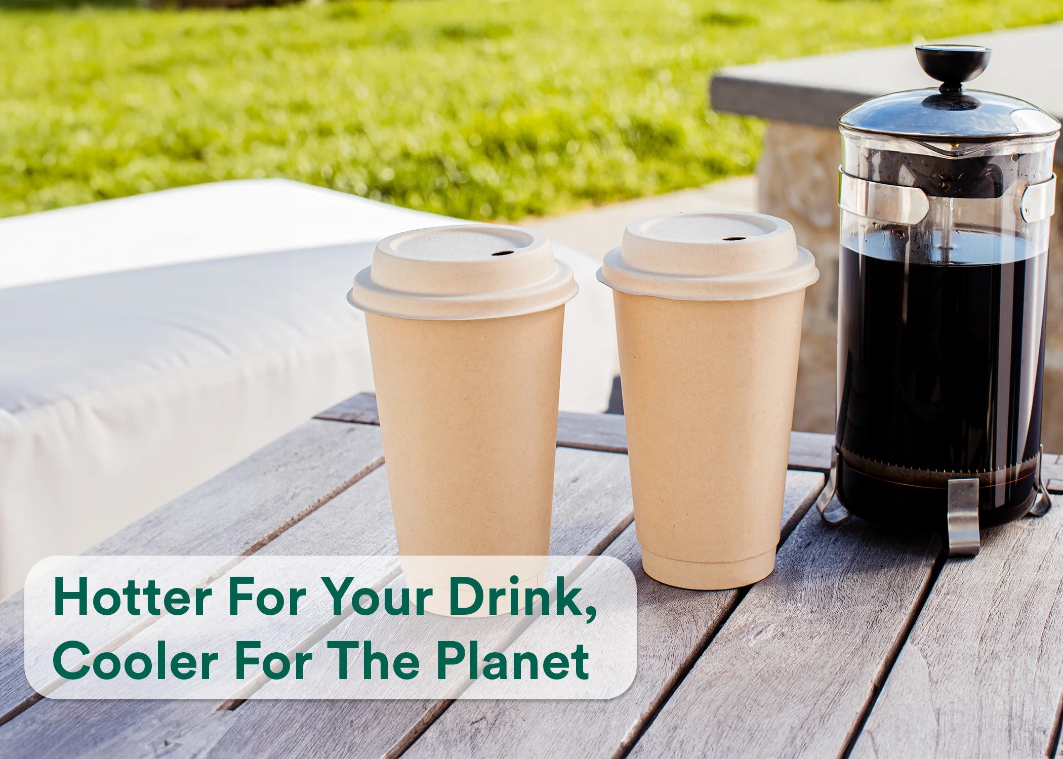 Compostable Hot Cups placed on a table