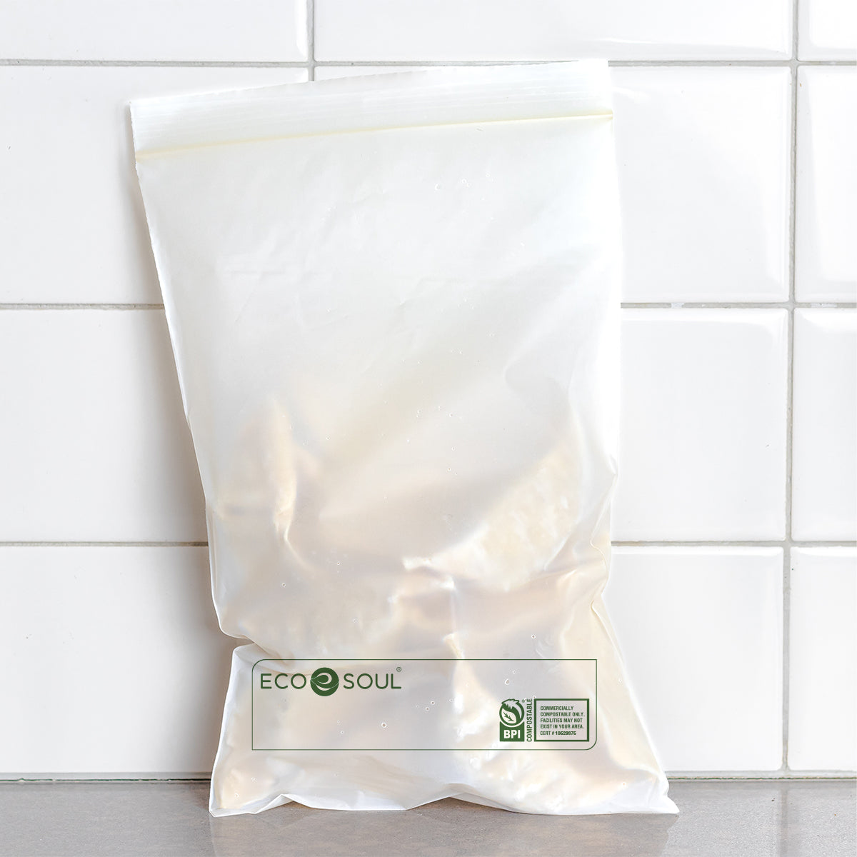 Compostable Quart Resealable Bags - 10" x 6"