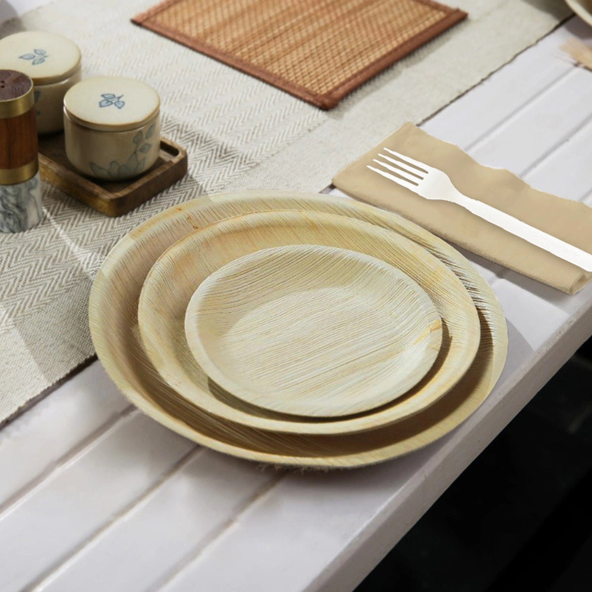 6 Inch Round Compostable Palm Leaf Plates