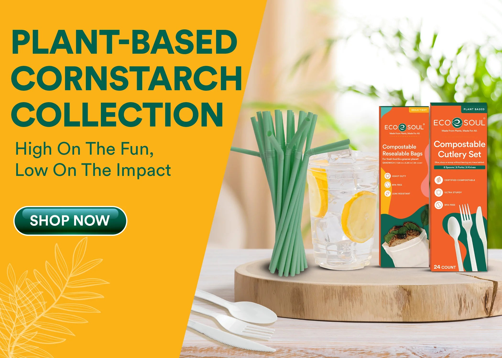 Plant-based cornstarch collection banner- Mobile