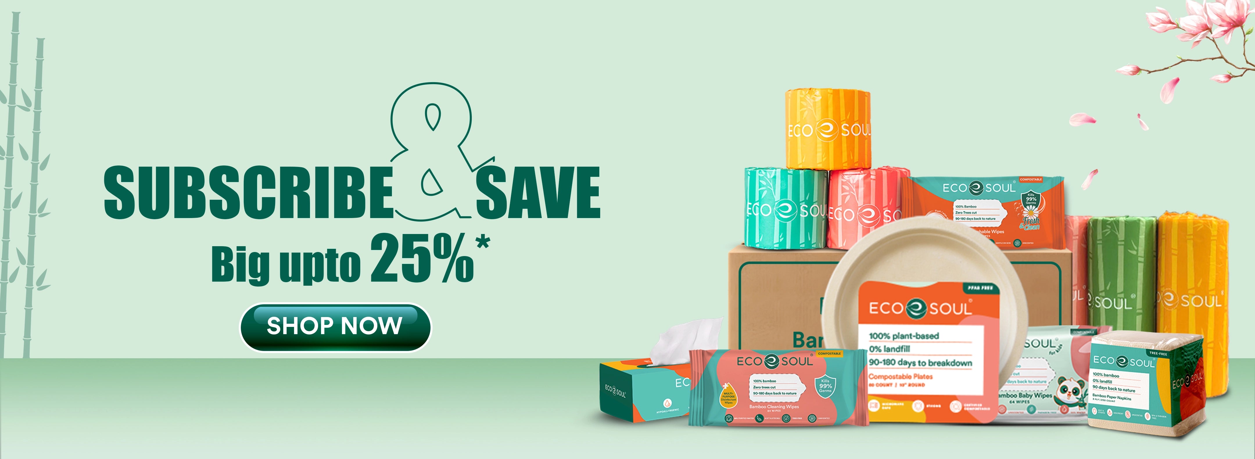 Subscribe & Save upto 25% at Ecosoul Tree-Free Products