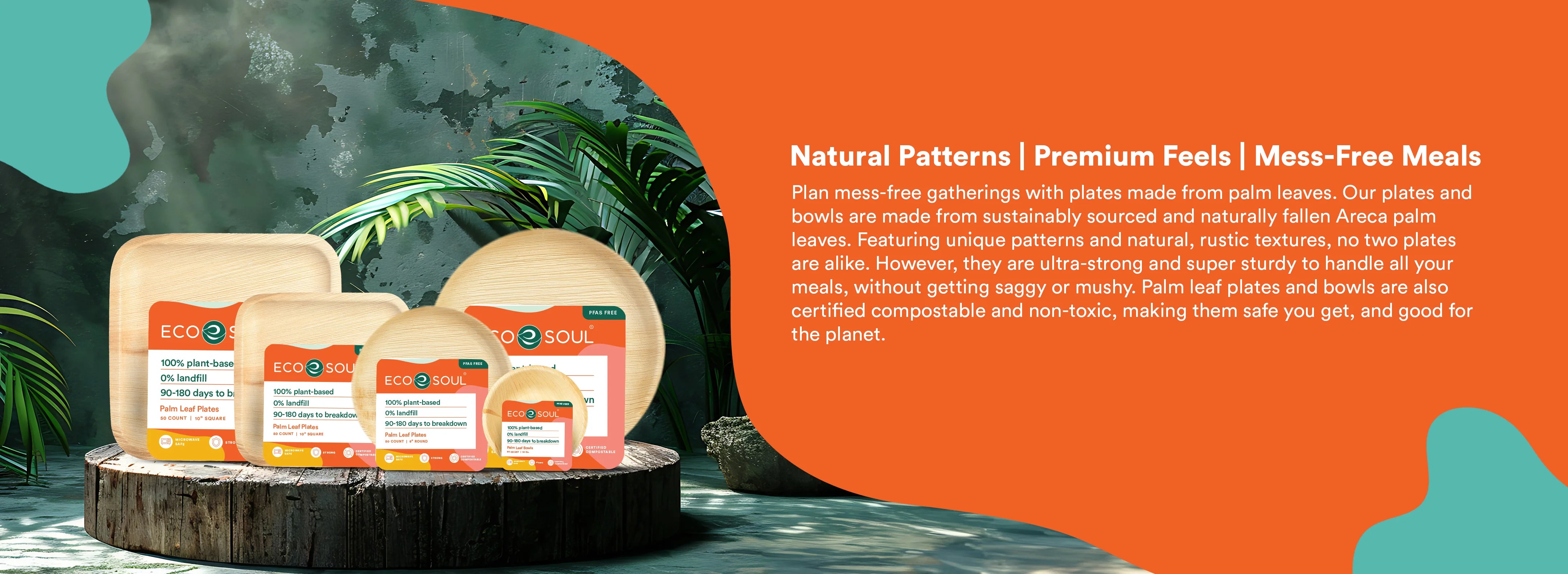 Natural Patterns| Premium feels| Mess-Free Meals