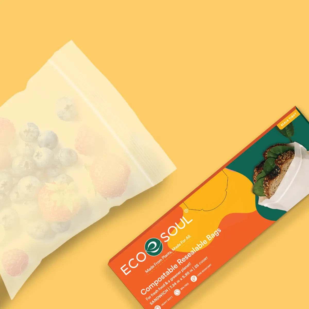 Buy 100% Compostable Resealable Bag made from corn starch