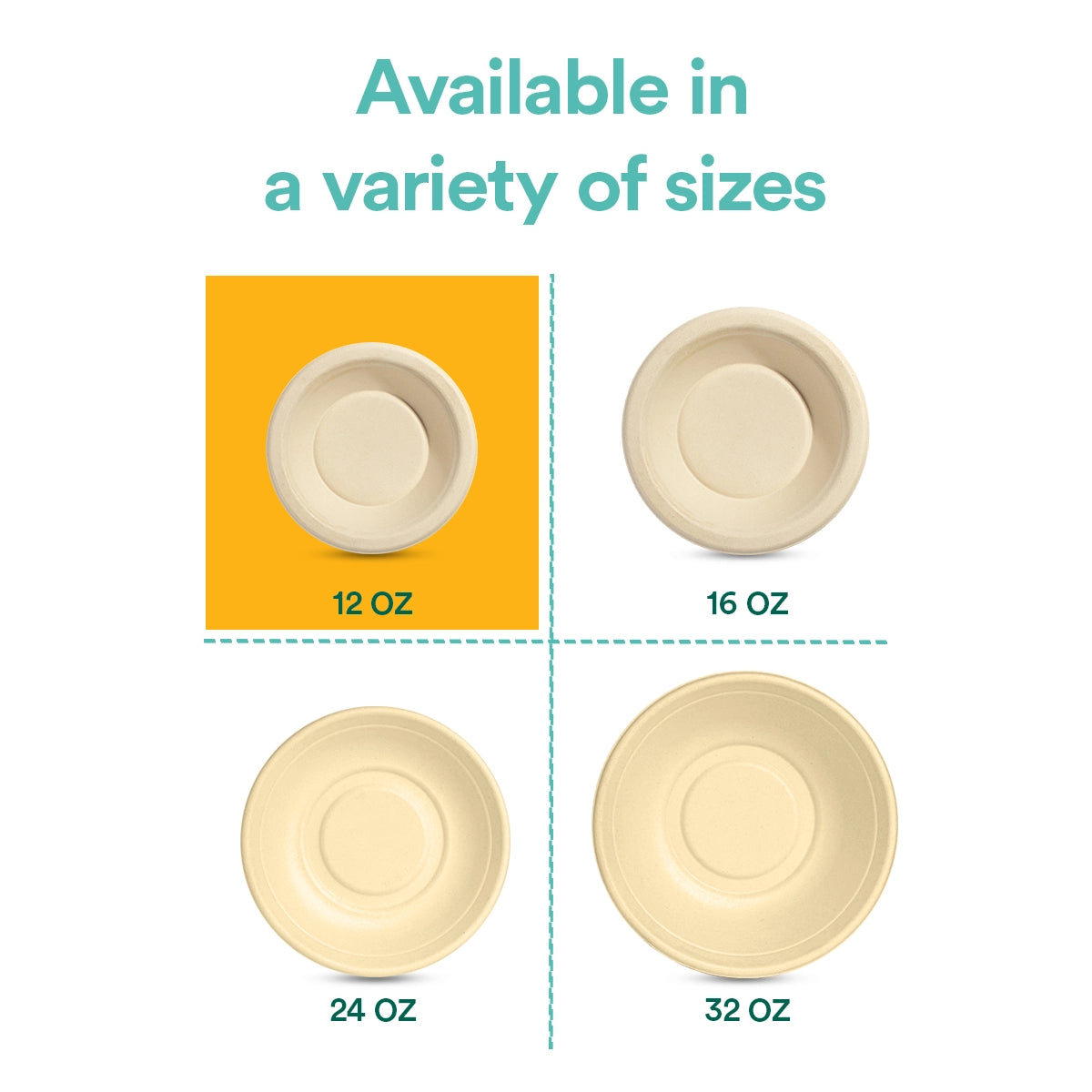 Sugarcane Bagasse Bowl in Multiple Sizes