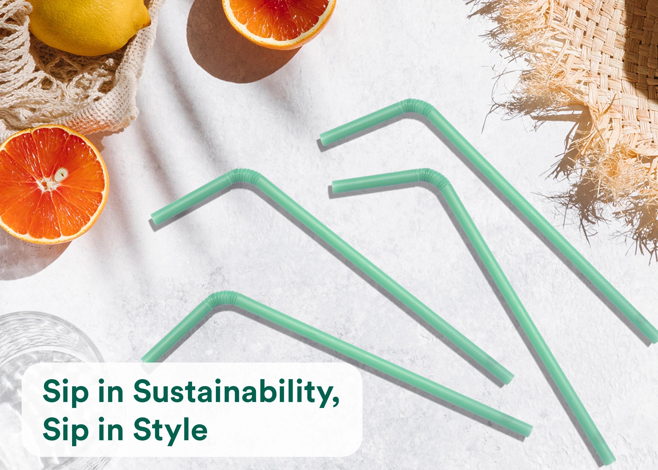 100% natural compostable PLA bendable straws for eco-friendly use