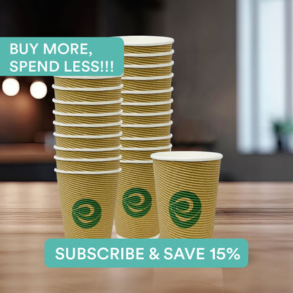 8oz Compostable Ripple Cups without lids