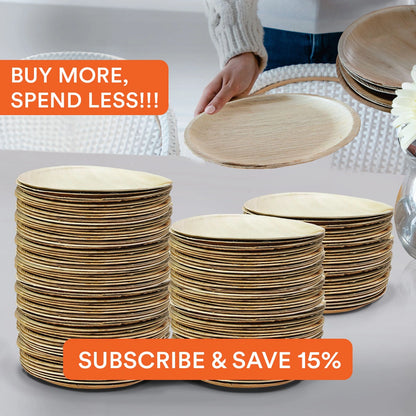 6 Inch Round Compostable Palm Leaf Plates