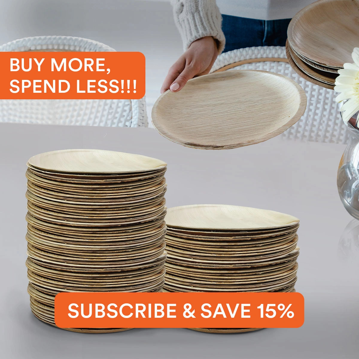 10 Inch Round Compostable Palm Leaf Plates