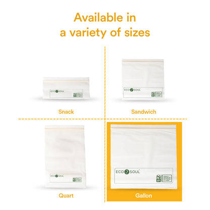 Compostable Gallon Resealable Bags - 11.5 X 10.6