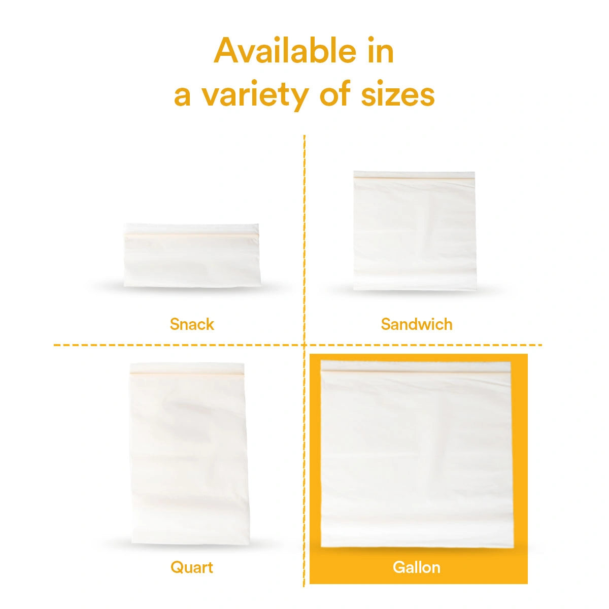 Compostable Gallon Resealable Bags - 11.5 X 10.6