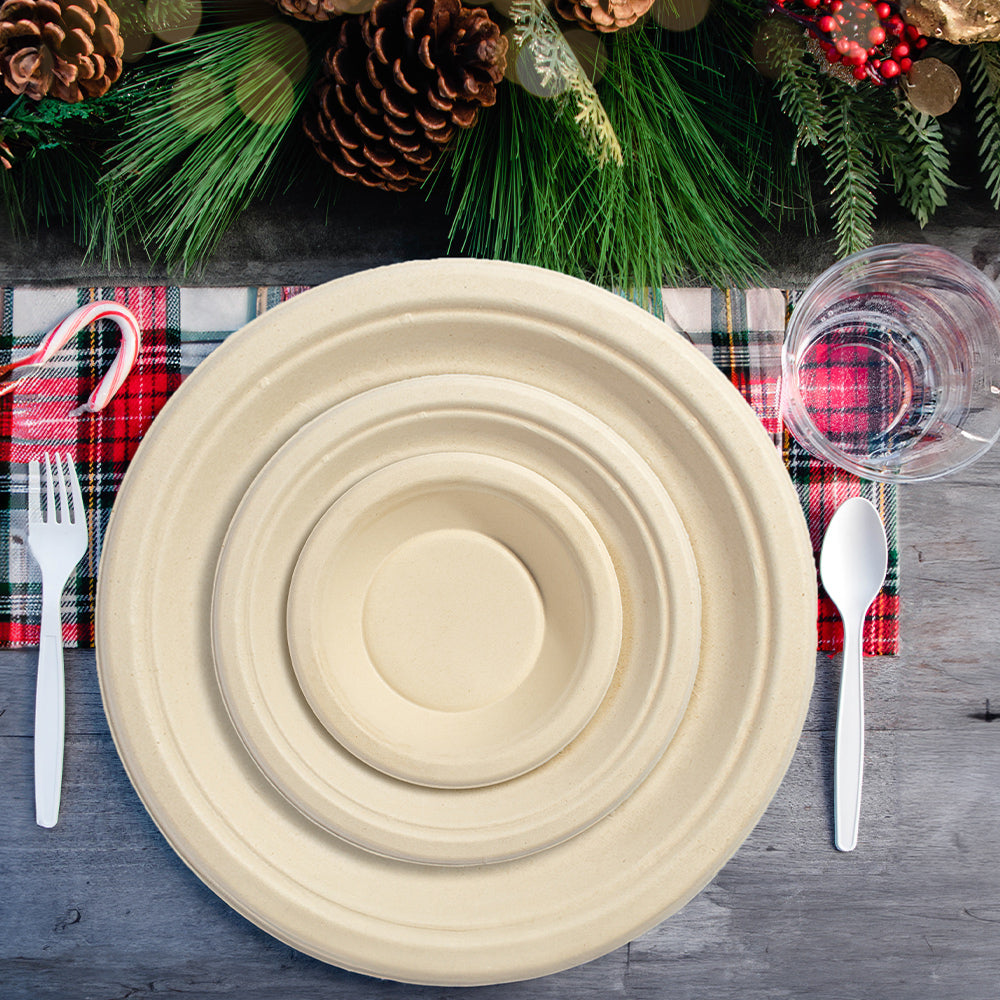 Round Compostable Dinnerware Set